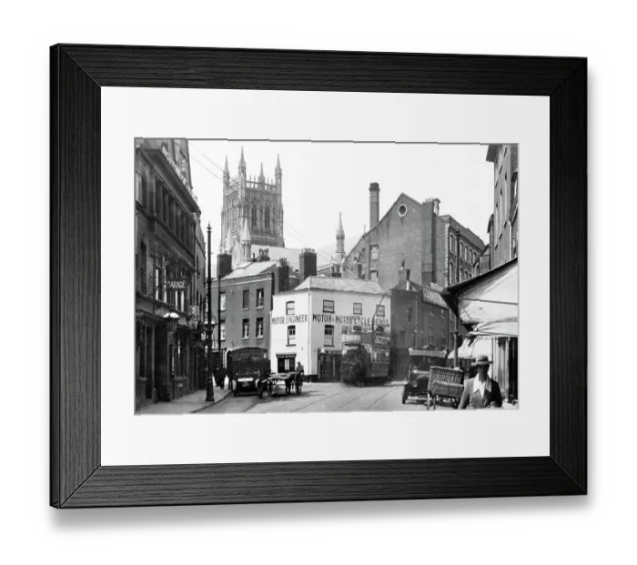 Framed Print : Worcester College Street probably 1920s