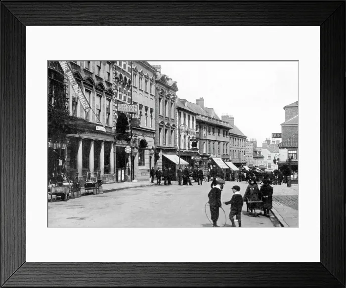 Framed Print : Worksop Market Place early 1900s Framed Print : Worksop Market Place early 1900s