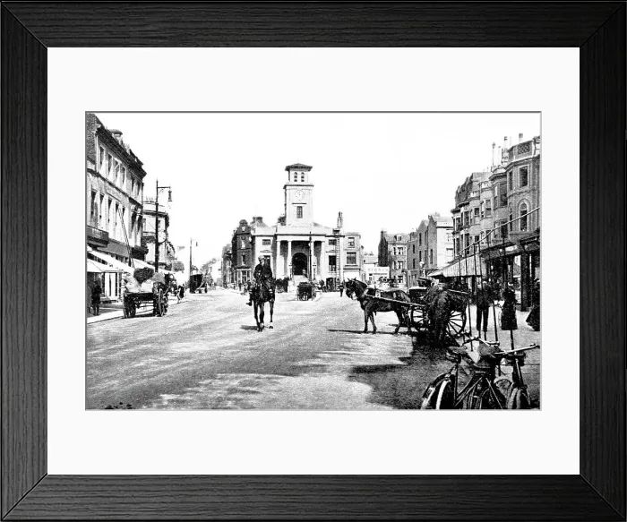 Framed Print : Worthing South Street early 1900s Framed Print : Worthing South Street early 1900s