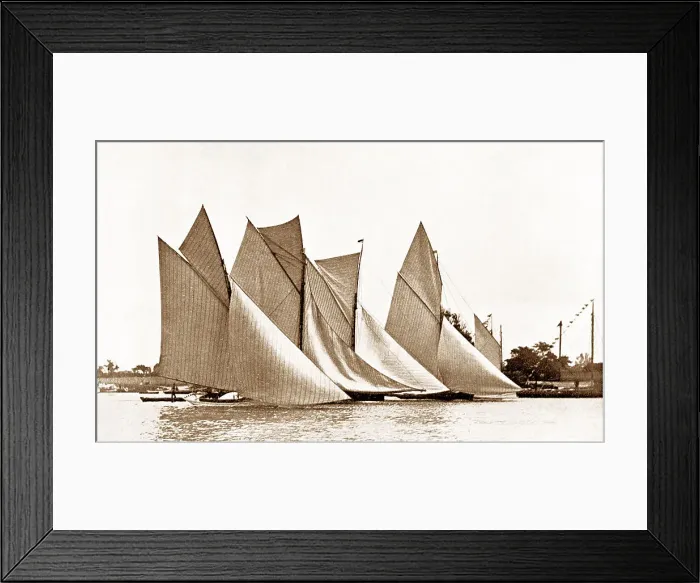 Framed Print : Norfolk Broads Yacht Racing early 1900s Framed Print : Norfolk Broads Yacht Racing early 1900s