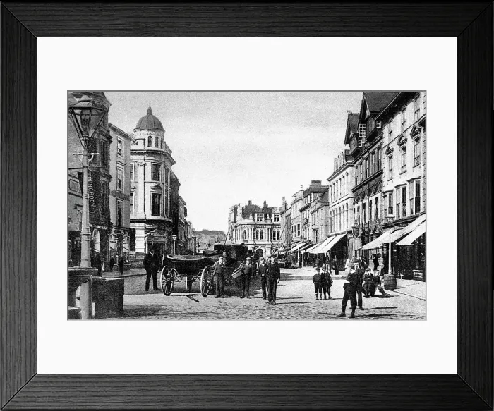 Framed Print : Truro Boscawen Street early 1900s Framed Print : Truro Boscawen Street early 1900s