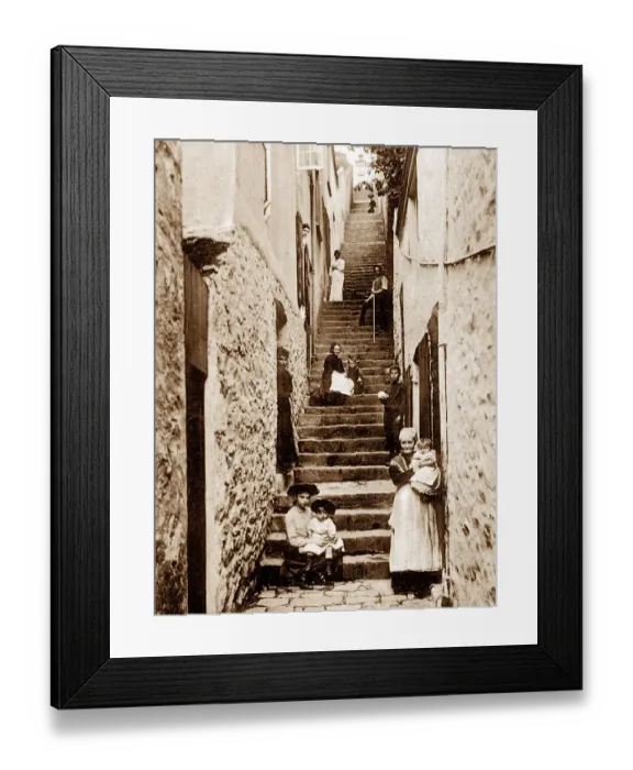 Framed Print : St. Peter Port Clifton Steps Guernsey early 1900s Framed Print : St. Peter Port Clifton Steps Guernsey early 1900s