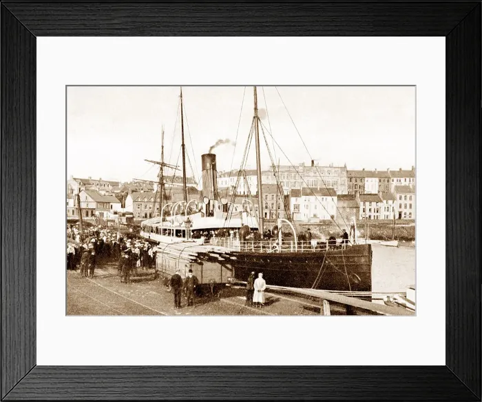 Framed Print : Portrush Harbour The Glasgow Boat early 1900s Framed Print : Portrush Harbour The Glasgow Boat early 1900s