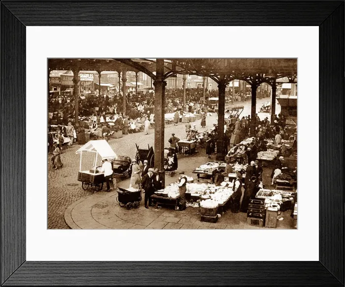 Framed Print : Preston Market Place early 1900s Framed Print : Preston Market Place early 1900s