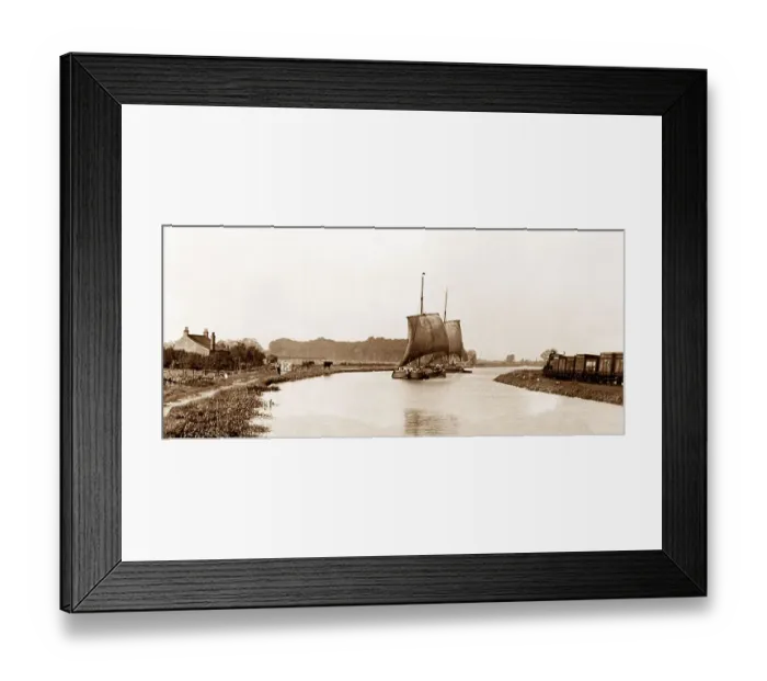 Framed Print : Crowle Canal at Godnow Bridge early 1900s Framed Print : Crowle Canal at Godnow Bridge early 1900s