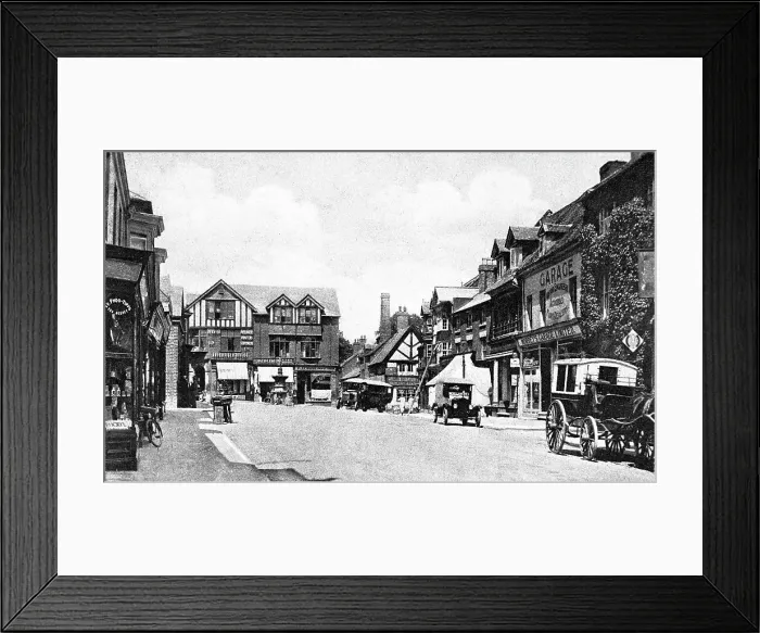 Framed Print : Market Drayton High Street probably 1920s Framed Print : Market Drayton High Street probably 1920s