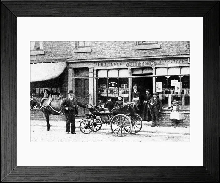 Framed Print : Marske Butter's Shop Victorian period Framed Print : Marske Butter's Shop Victorian period