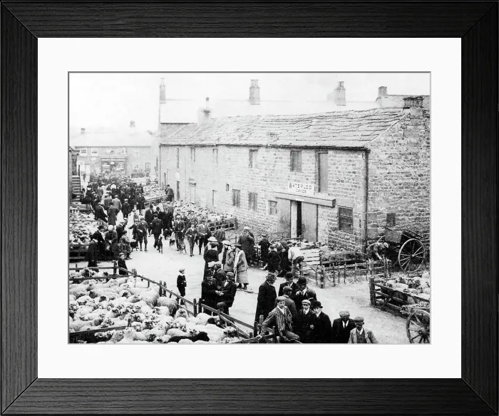 Framed Print : Masham Fair Church Street early 1900s Framed Print : Masham Fair Church Street early 1900s