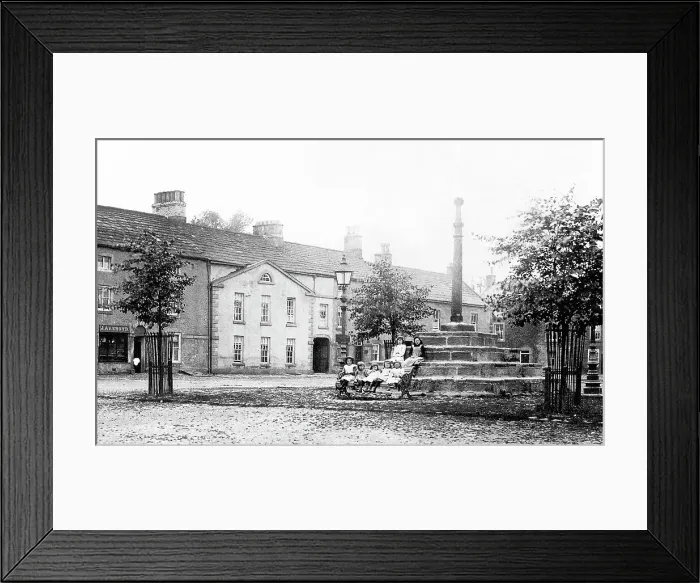 Framed Print : Masham Market Cross early 1900s Framed Print : Masham Market Cross early 1900s