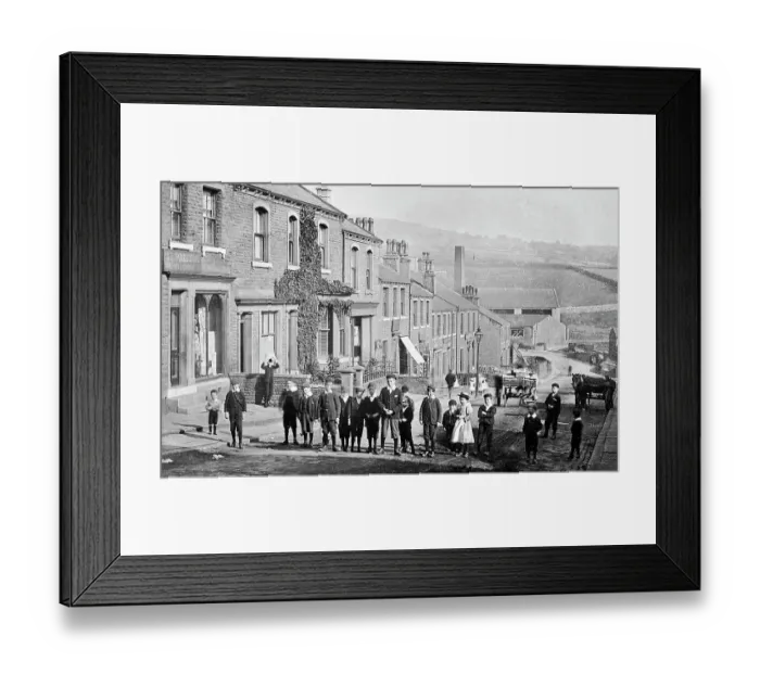 Framed Print : Meltham Station Street early 1900s Framed Print : Meltham Station Street early 1900s