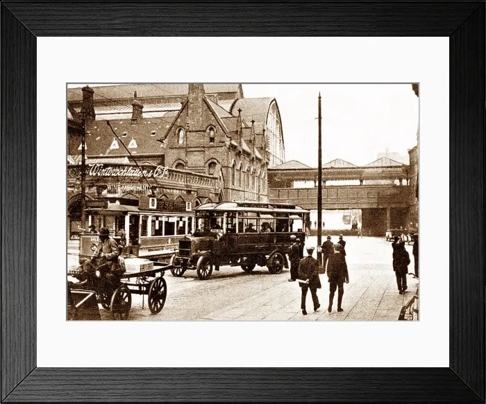 Framed Print : Middlesbrough Railway Station and Albert Bridge early 1900s Framed Print : Middlesbrough Railway Station and Albert Bridge early 1900s