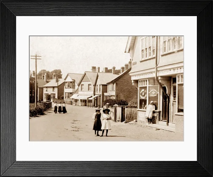 Framed Print : Milford on Sea High Street early 1900s