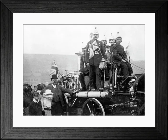 Framed Print : Milnsbridge Fire Brigade in 1908 Framed Print : Milnsbridge Fire Brigade in 1908