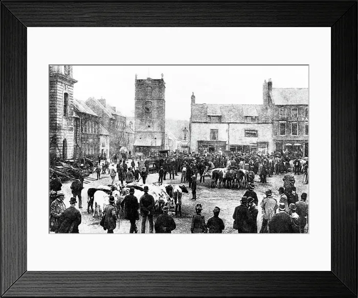 Framed Print : Morpeth Market Place early 1900s Framed Print : Morpeth Market Place early 1900s