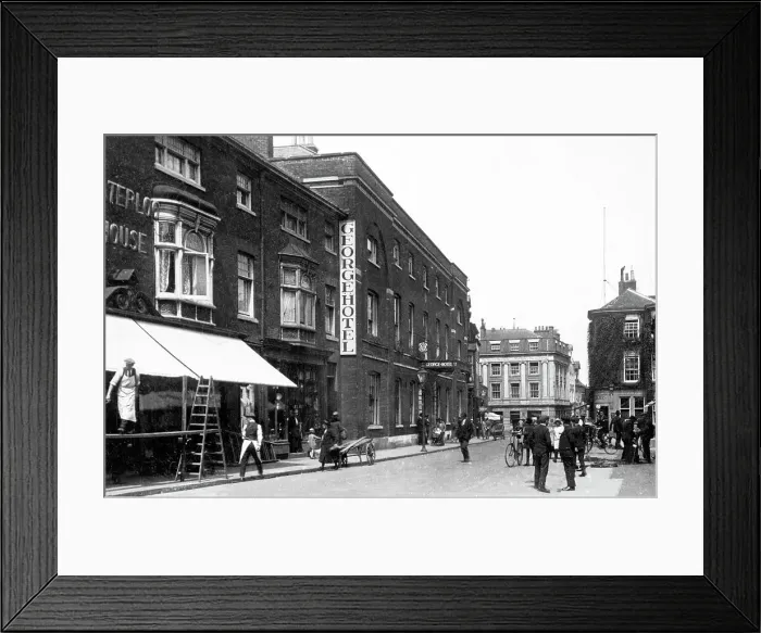 Framed Print : Grantham High Street early 1900s Framed Print : Grantham High Street early 1900s