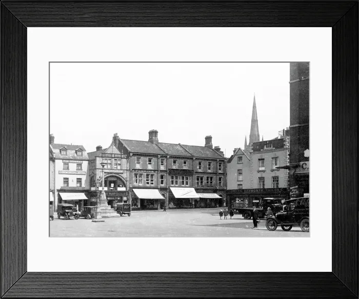 Framed Print : Grantham Market Place probably 1920s Framed Print : Grantham Market Place probably 1920s