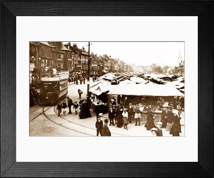 Framed Print : Great Yarmouth Market Place early 1900s Framed Print : Great Yarmouth Market Place early 1900s