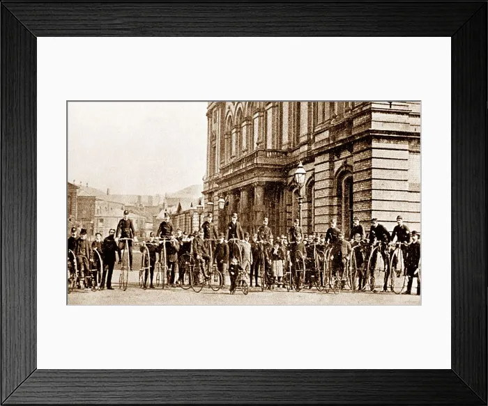 Framed Print : Grimsby Town Hall Cycling Club Victorian period Framed Print : Grimsby Town Hall Cycling Club Victorian period