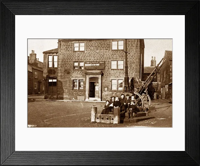 Framed Print : Old Cross and Stocks, Guisley Framed Print : Old Cross and Stocks, Guisley