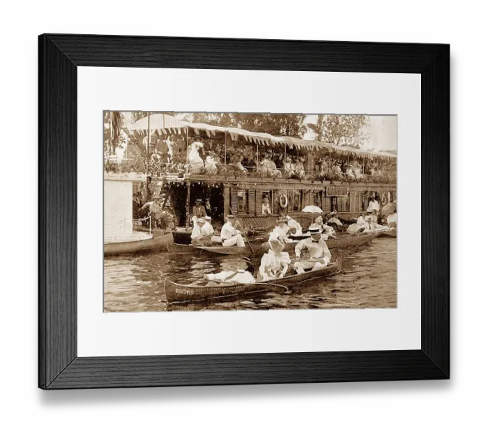 Framed Print : Henley on Thames Houseboats early 1900s Framed Print : Henley on Thames Houseboats early 1900s