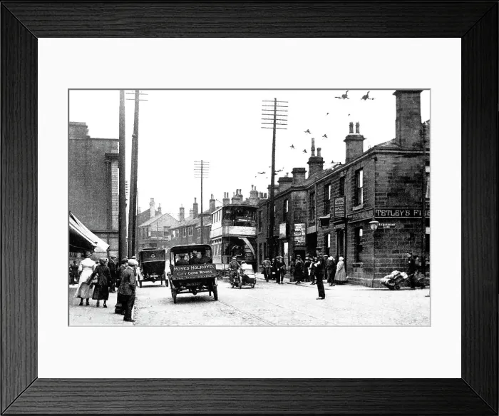 Framed Print : Stanningley Tram Terminus probably 1920s Framed Print : Stanningley Tram Terminus probably 1920s