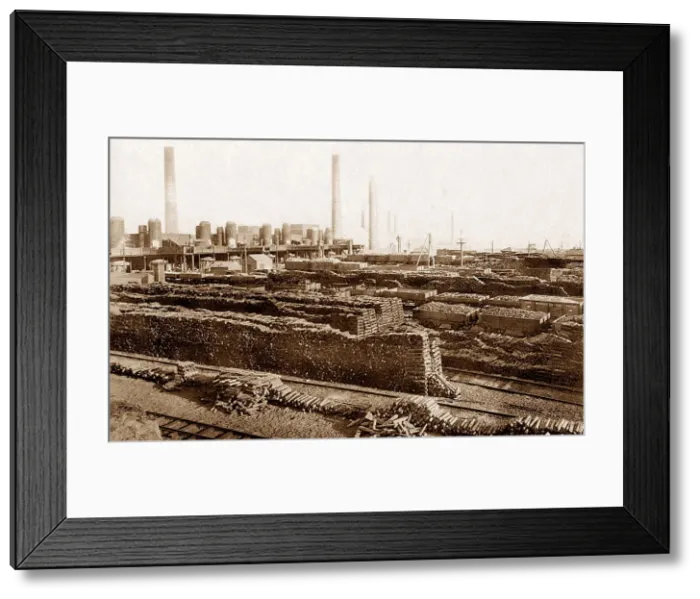 Framed Print : Pig iron stacks, Steel Works Workington Framed Print : Pig iron stacks, Steel Works Workington