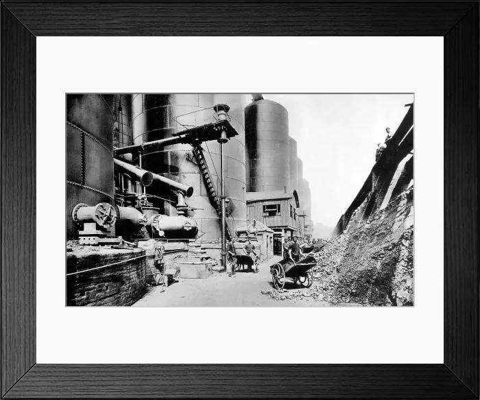 Framed Print : Workington Steel Works Blast Furnace early 1900s Framed Print : Workington Steel Works Blast Furnace early 1900s