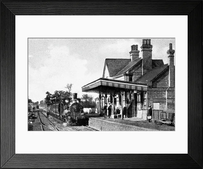 Framed Print : Stoke Ferry Railway Station early 1900s Framed Print : Stoke Ferry Railway Station early 1900s