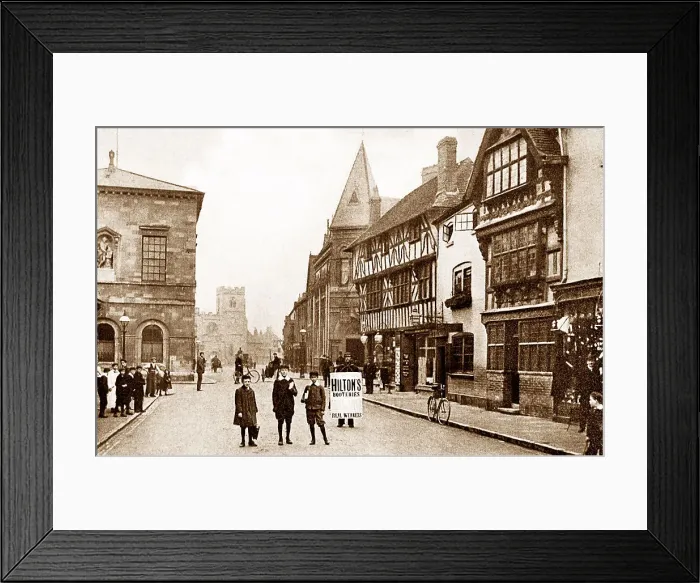 Framed Print : Stratford-upon-Avon High Street early 1900s Framed Print : Stratford-upon-Avon High Street early 1900s