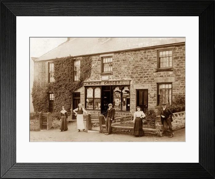 Framed Print : High Etherley Grocer's Shop early 1900s Framed Print : High Etherley Grocer's Shop early 1900s
