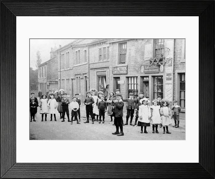 Framed Print : Holmfirth Huddersfield Road early 1900s Framed Print : Holmfirth Huddersfield Road early 1900s