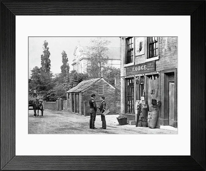 Framed Print : Holmfirth Huddersfield Road early 1900s Framed Print : Holmfirth Huddersfield Road early 1900s