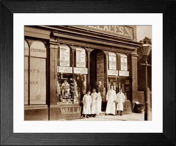 Framed Print : Wallaces Grocer, Holmfirth Framed Print : Wallaces Grocer, Holmfirth