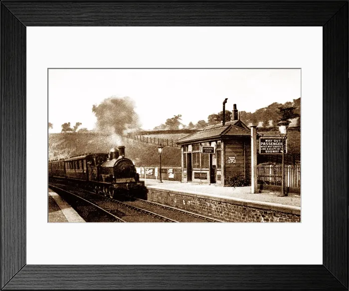 Framed Print : Honley Railway Station early 1900s Framed Print : Honley Railway Station early 1900s