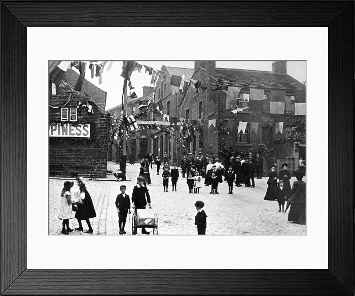 Framed Print : Honley Market Place early 1900s Framed Print : Honley Market Place early 1900s