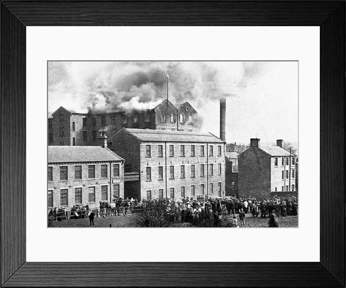 Framed Print : Birkby Bayhall Mills Fire on 15th April 1909 Framed Print : Birkby Bayhall Mills Fire on 15th April 1909