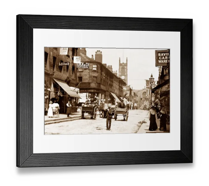 Framed Print : Huddersfield Cross Church Street early 1900s Framed Print : Huddersfield Cross Church Street early 1900s