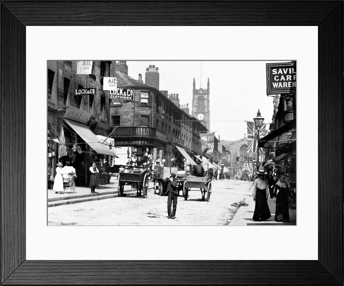 Framed Print : Cross Church Street, Huddersfield Framed Print : Cross Church Street, Huddersfield