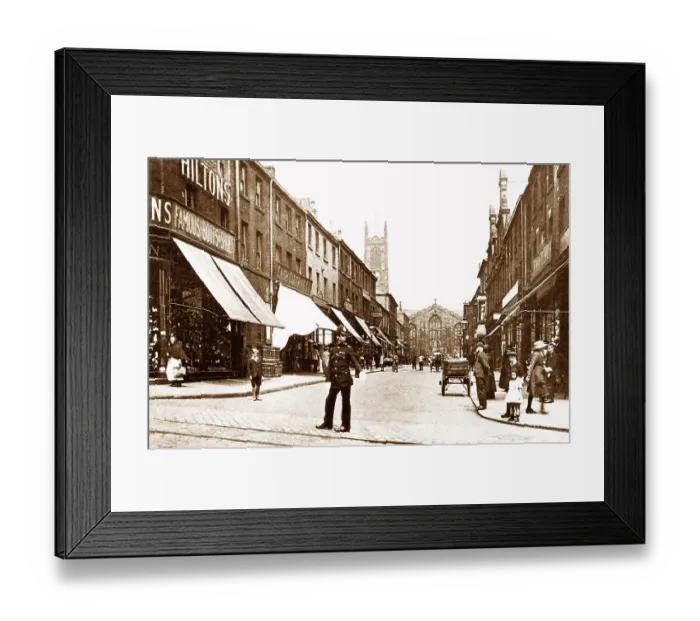 Framed Print : Huddersfield Cross Church Street early 1900s Framed Print : Huddersfield Cross Church Street early 1900s