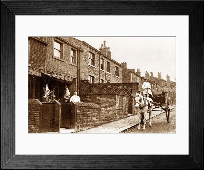 Framed Print : Butcher, Sheepridge Road Huddersfield Framed Print : Butcher, Sheepridge Road Huddersfield