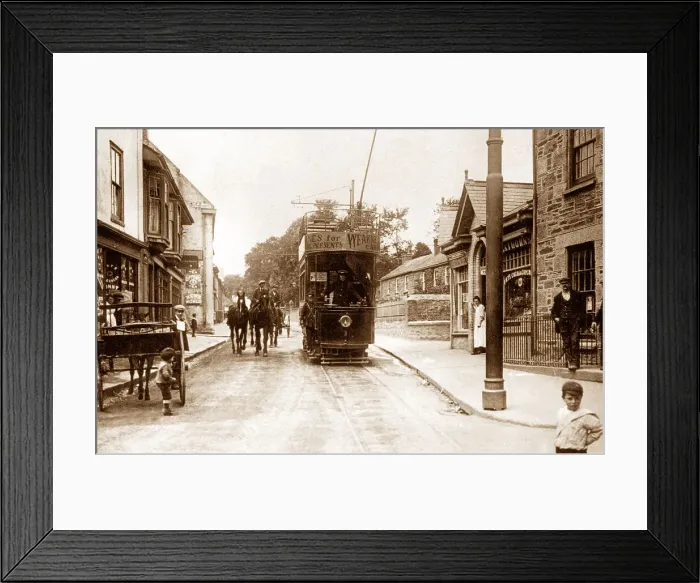 Framed Print : Redruth Tram Terminus early 1900s Framed Print : Redruth Tram Terminus early 1900s
