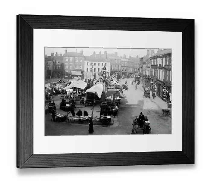 Framed Print : Retford Market Square early 1900s Framed Print : Retford Market Square early 1900s