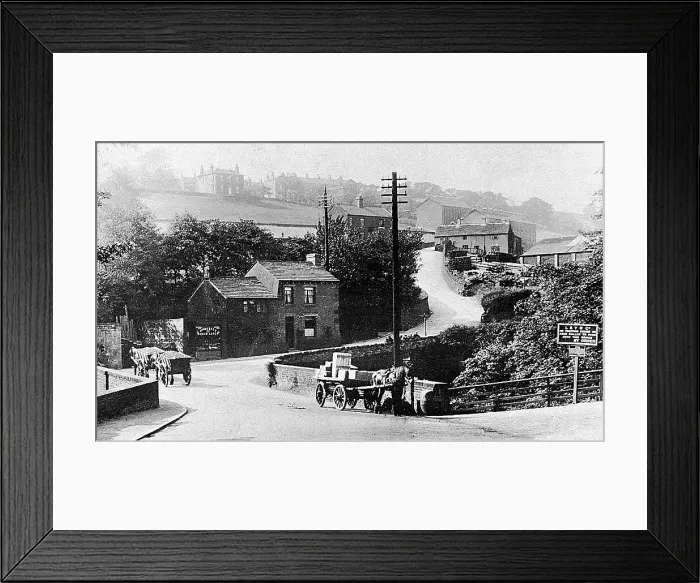 Framed Print : Rishworth Slitheroe Bridge early 1900s Framed Print : Rishworth Slitheroe Bridge early 1900s