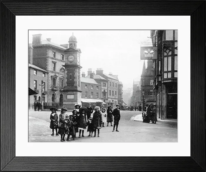 Framed Print : Rugby Market Place early 1900s Framed Print : Rugby Market Place early 1900s