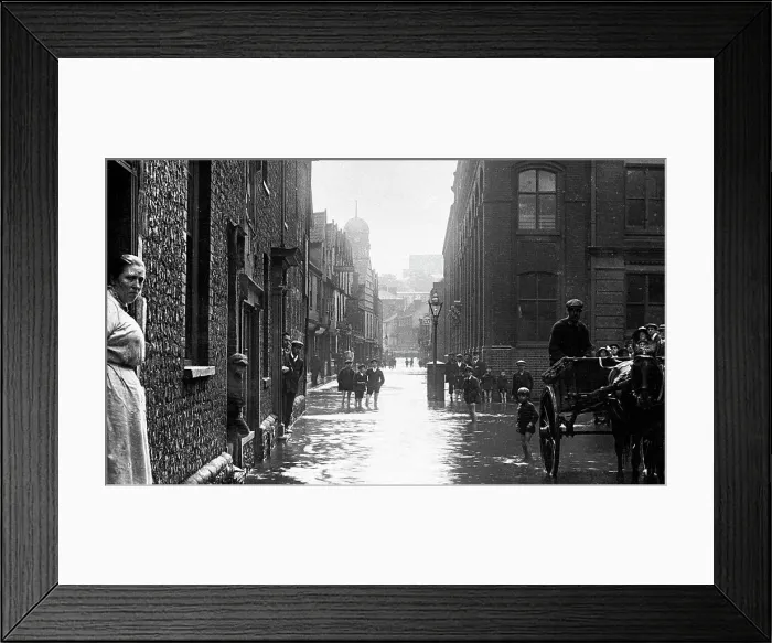 Framed Print : Flood, St George Street, Norwich 27th August 1912 Framed Print : Flood, St George Street, Norwich 27th August 1912