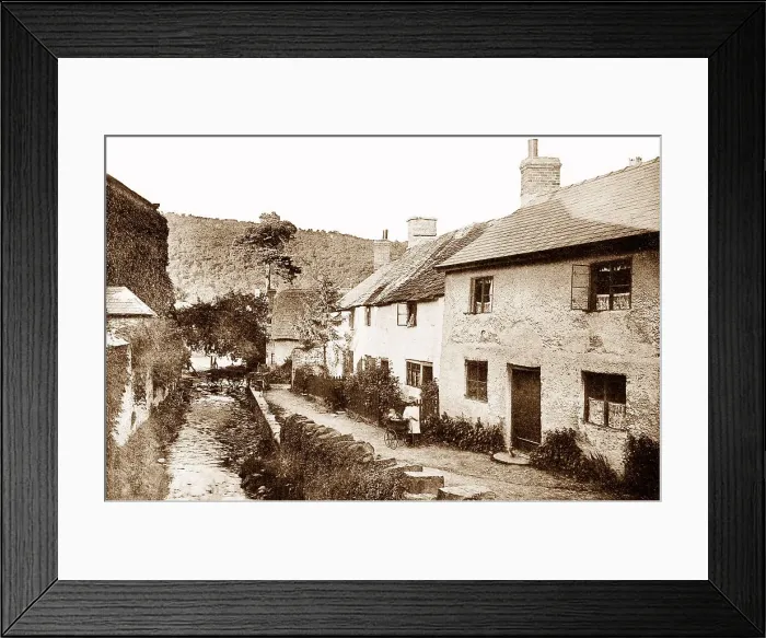 Framed Print : Knighton Brookside early 1900s Framed Print : Knighton Brookside early 1900s