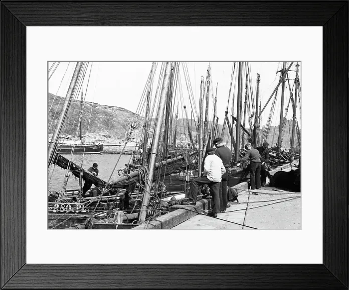 Framed Print : Peel Harbour, Isle of Man, Victorian period Framed Print : Peel Harbour, Isle of Man, Victorian period