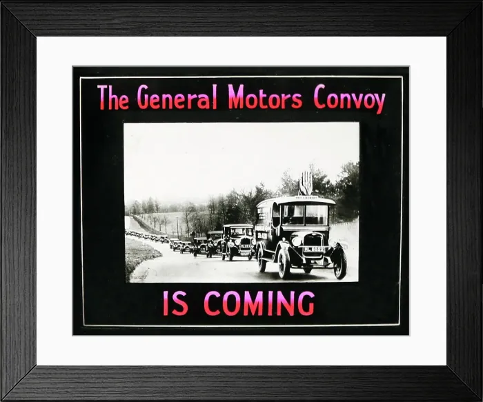 Framed Print : General Motors cinema advertising slide Framed Print : General Motors cinema advertising slide