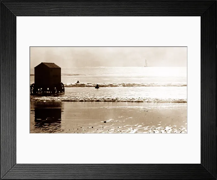 Framed Print : A bathing machine, Victorian period Framed Print : A bathing machine, Victorian period