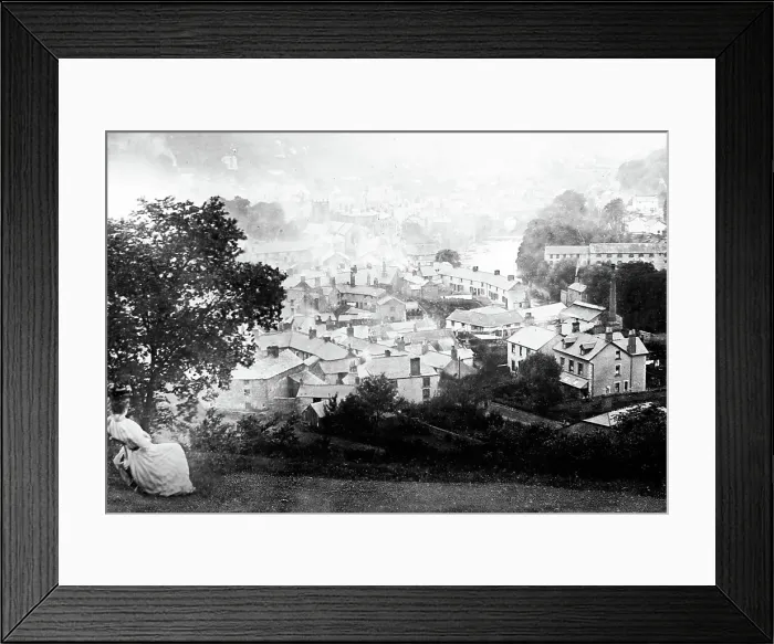 Framed Print : Llangollen panorama, Wales, Victorian period Framed Print : Llangollen panorama, Wales, Victorian period